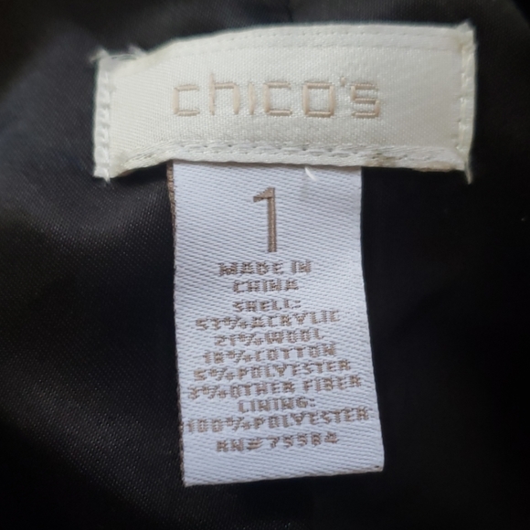 Chico’s Black/White Tweed Retro Jacket Coat - Picture 5 of 5